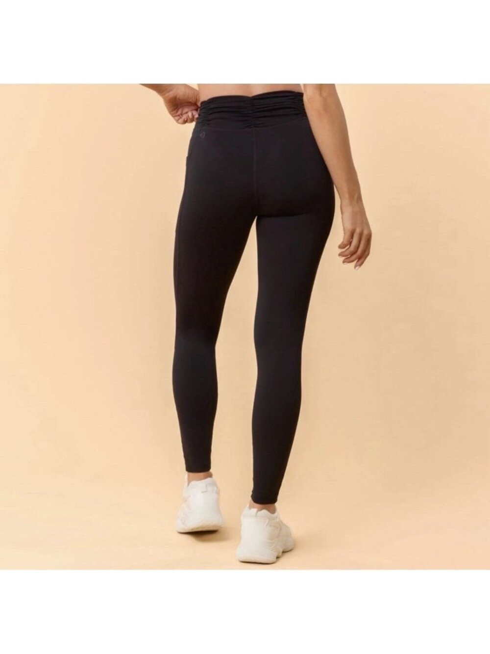 NWT Blogilates Women's Ruched Waist Leggings - Black Size S High Rise/Pockets